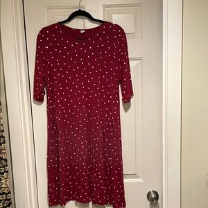 Old Navy  Polka Dot Red Swing Dress - Women's Casual Shirt Dress Sz L
